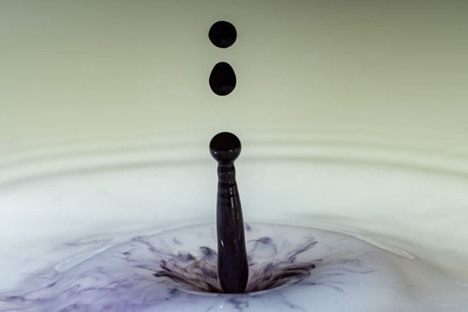 Macro. Black twins abstract waterdrop