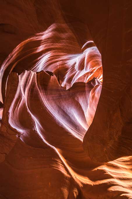 Landscape. Antelope Canyon, stone heart shaped