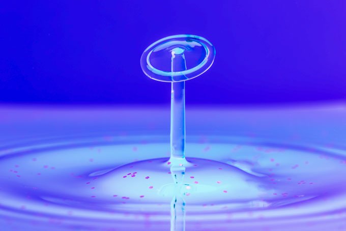 Macro. Blue dancer abstract waterdrop