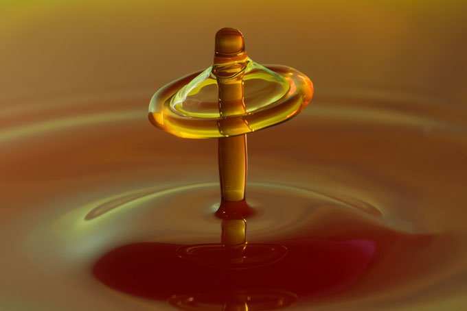 Macro. Brown abstract waterdrop