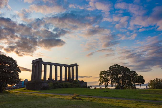 Landscape. Edinburgh sunset.