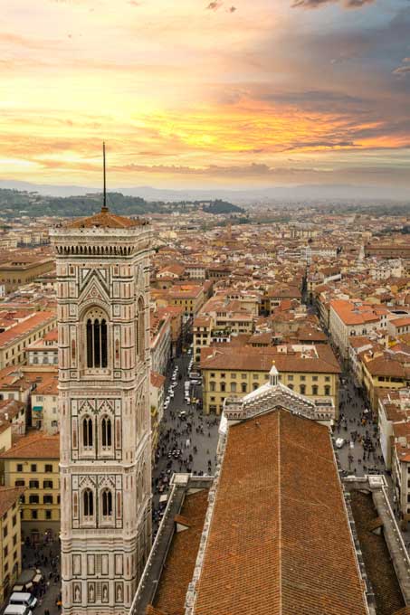 Cityscape. Florence sunset, view from cathedral