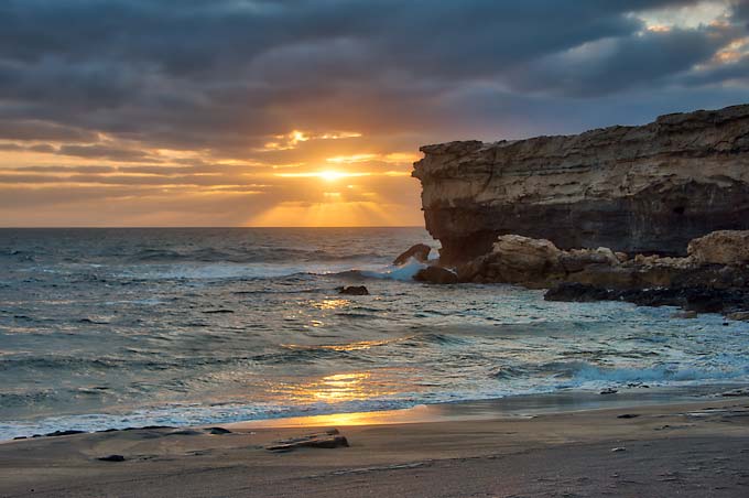 Landscape. Fuertaventura beach sunset