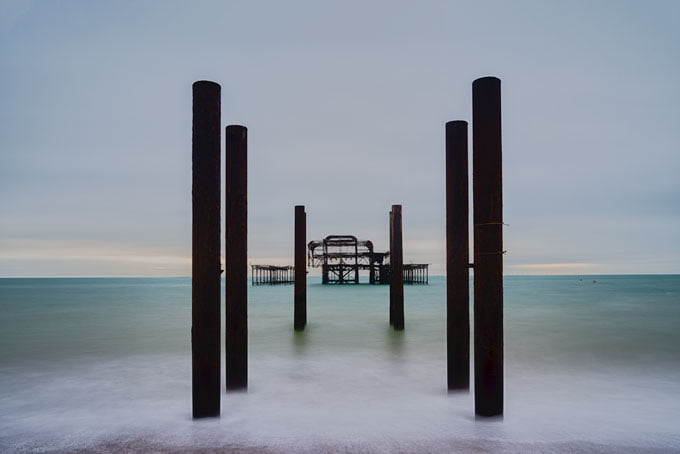 Landscape. Brighton ghost pier