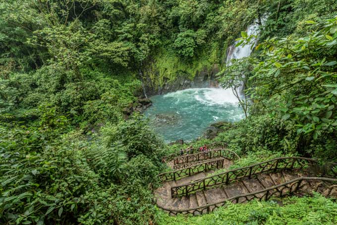 Landscape. Costa Rica Rio Celeste stairs