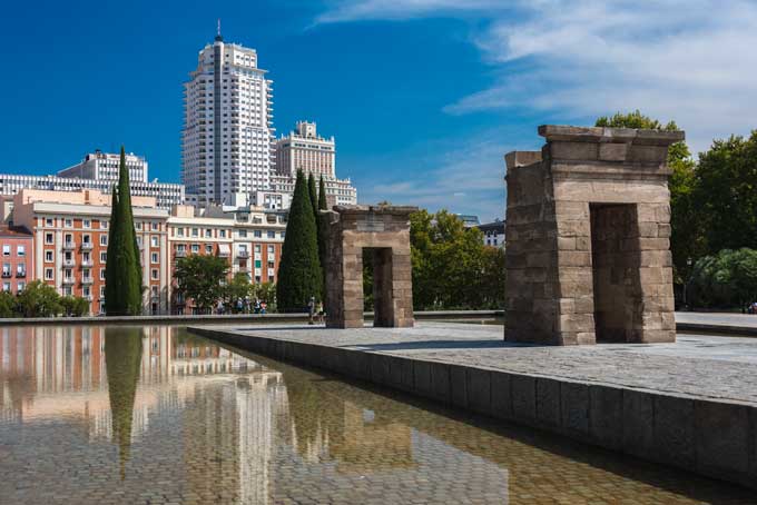 Cityscape. Madrid temple of Debod