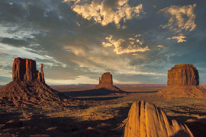 Landscape. Monument valley sunset