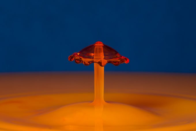 Macro. Orange abstract waterdrop