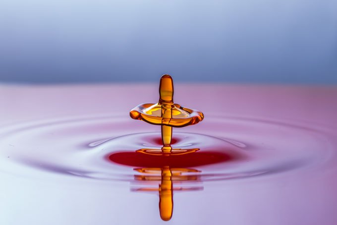 Macro. Pink abstract waterdrop