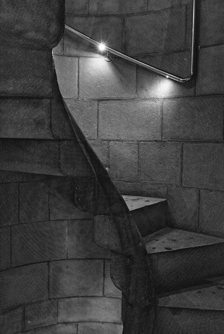Black and white. Sagrada Familia stairs