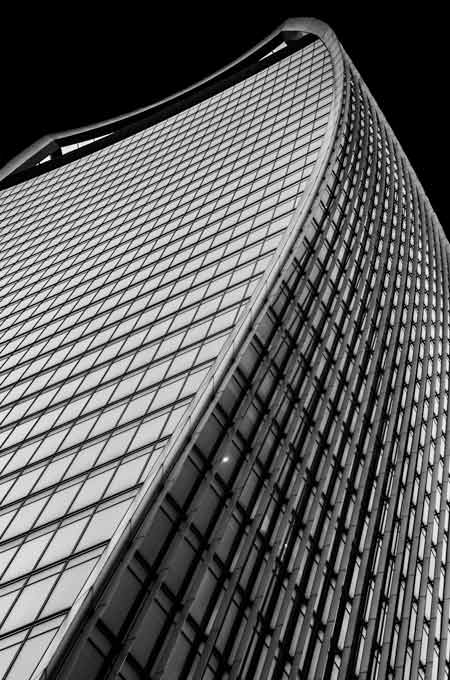 Black and white. Sky garden portrait.