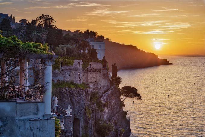 Cityscape. Sorrento sunset