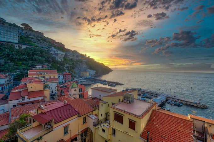 Cityscape. Sorrento sunset