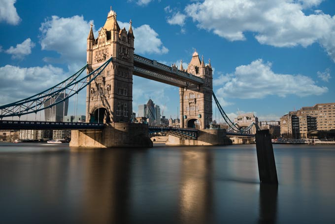 Cityscape. Tower bridge silk effect