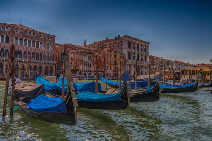 Cityscape. Venice floating gondola