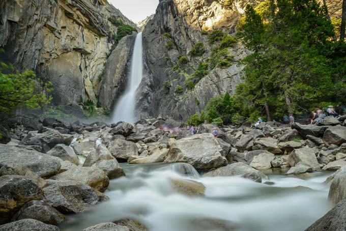 Landscape. Yosemite waterfall silk effect.